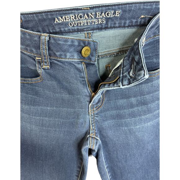 American Eagle Blue Denim Jeggings Womens 2 Skinny Leg Stretch - Picture 12 of 12